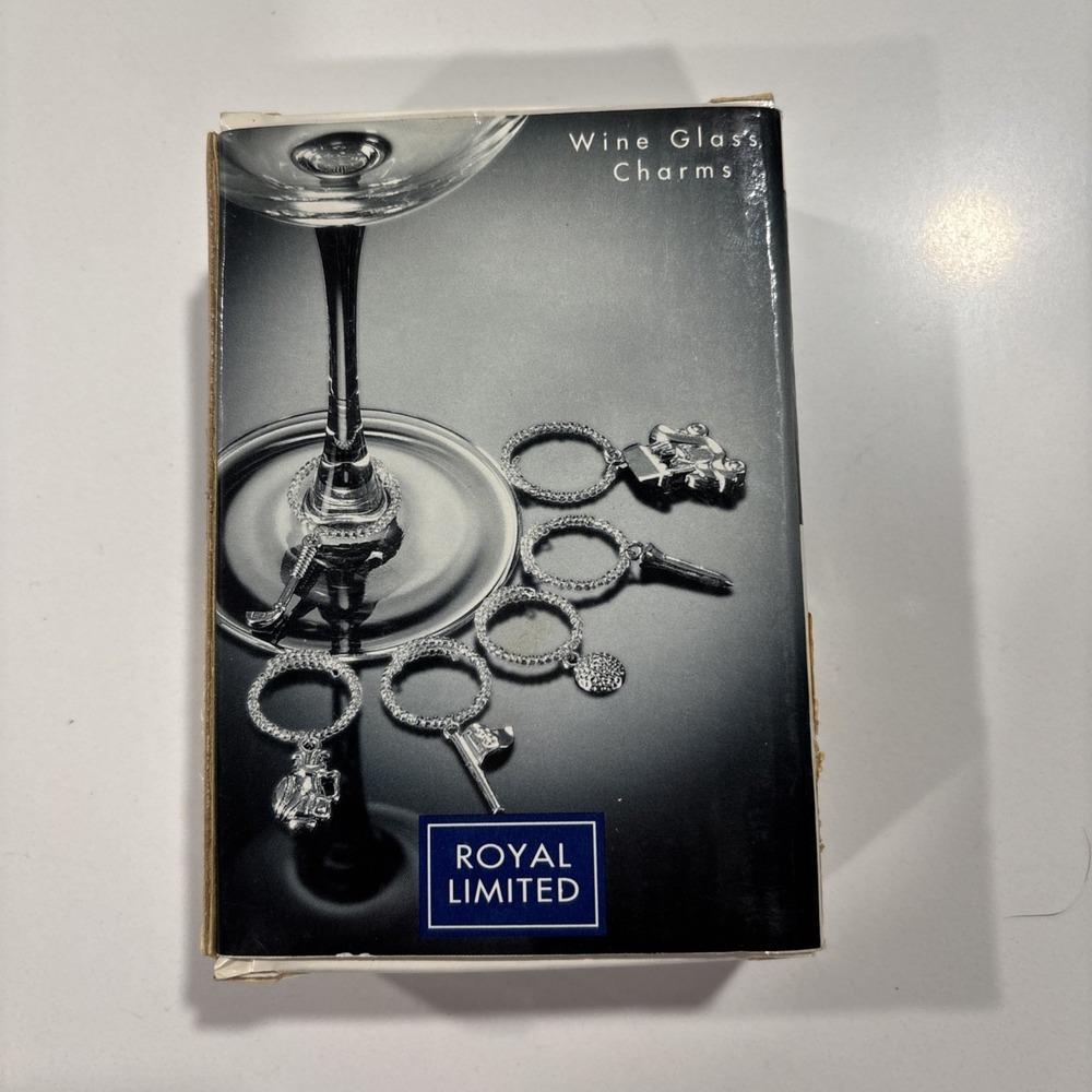 Royal Limited Wine Glass Charms GOLF Theme, NIB